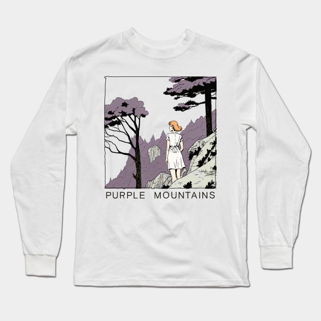 Purple Mountains  -- Original Fan Artwork Design Long Sleeve T-Shirt by unknown_pleasures